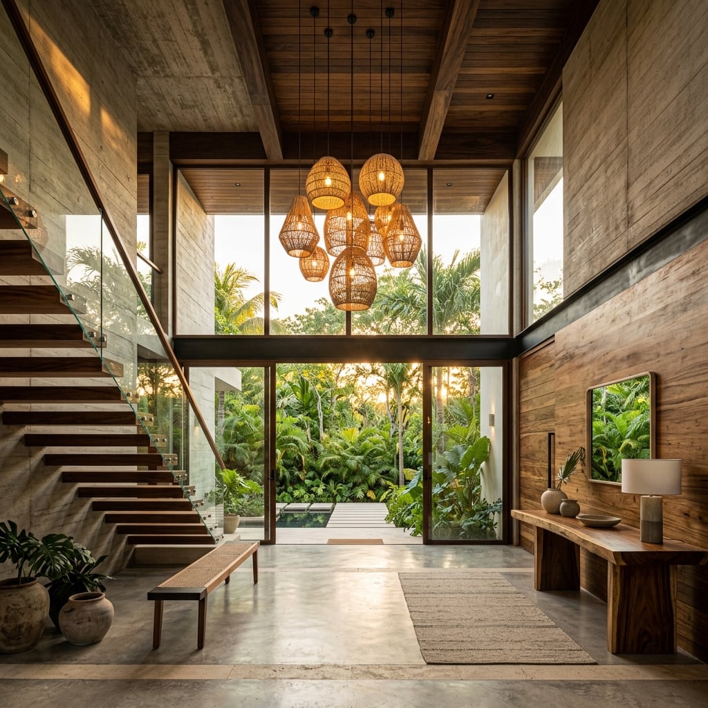 Villa boutique con doble altura y jardín tropical en Tulum